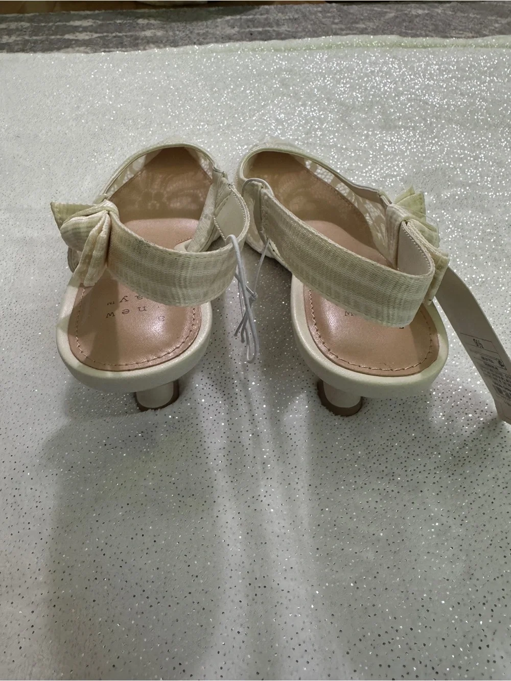A NEW DAY Cream Milan Lace Slingback Kitten Heels